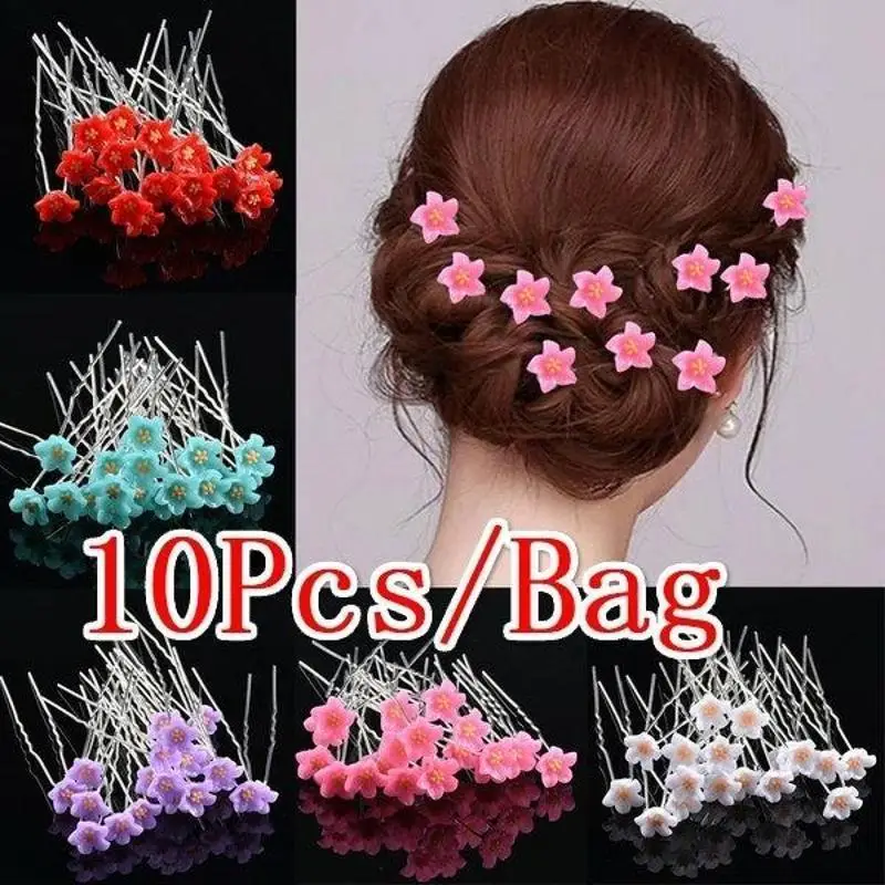 Pasador de pelo en U con flor para boda, accesorio nupcial - imagen 2