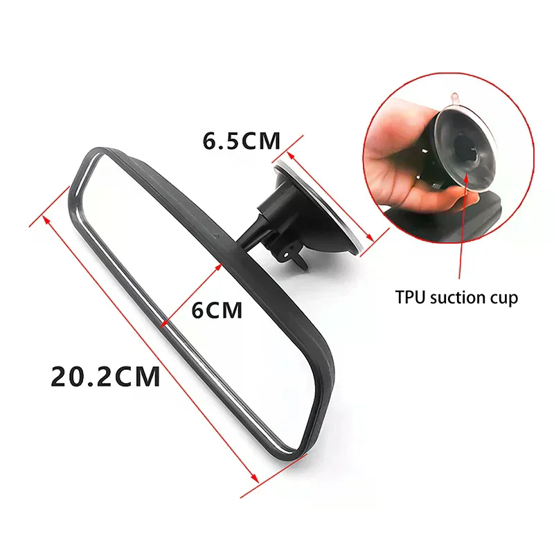 1pcs Motorcycle Eelectric Tricycle Glass Suction Cup Rearview Mirror Universal 360° Rotates Adjustable Car Rear View Mirror