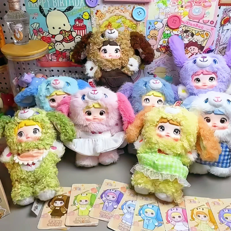 Genuíno nommi v5 filhote de cachorro diário série caixa cega kawaii vinil pelúcia boneca saco pingente desktop sala forcor ornamento surpresa presente da menina