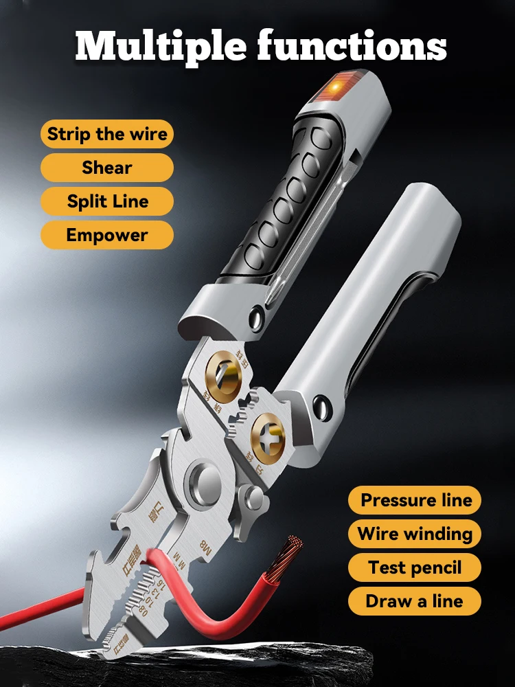 Crimper Cable Cutter Adjustable Automatic Wire Stripper Multifunctional Stripping Crimping Pliers Terminal Hand Tool