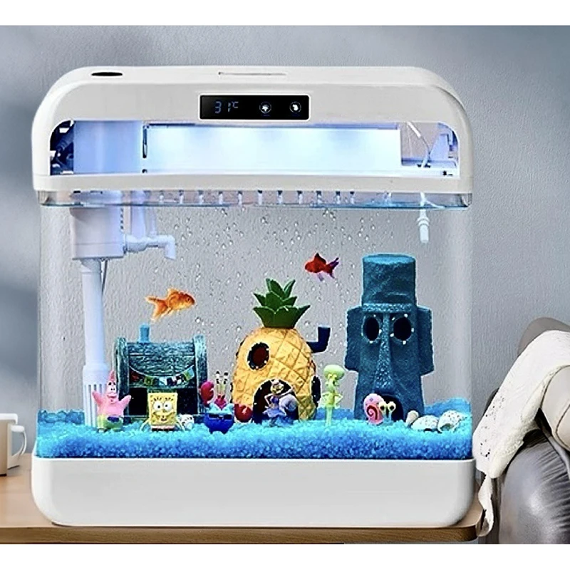 

Practical Hot Sale Ecological Fish Tank Mini Aquarium Aquarium Fish Tank Small clear Household Mini Fish tank Aquarium