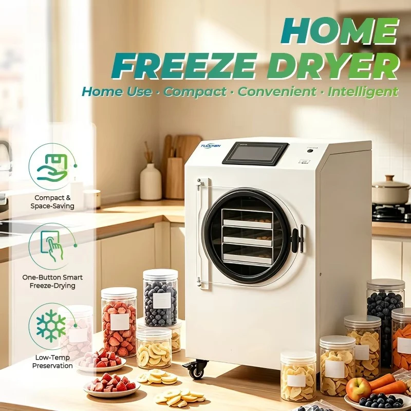 Home Freeze Dryer Machine Price Mini Vacuum Freeze Dryer Small Food Lyophilizer for Candy Fruit Pet Food Sale Customized