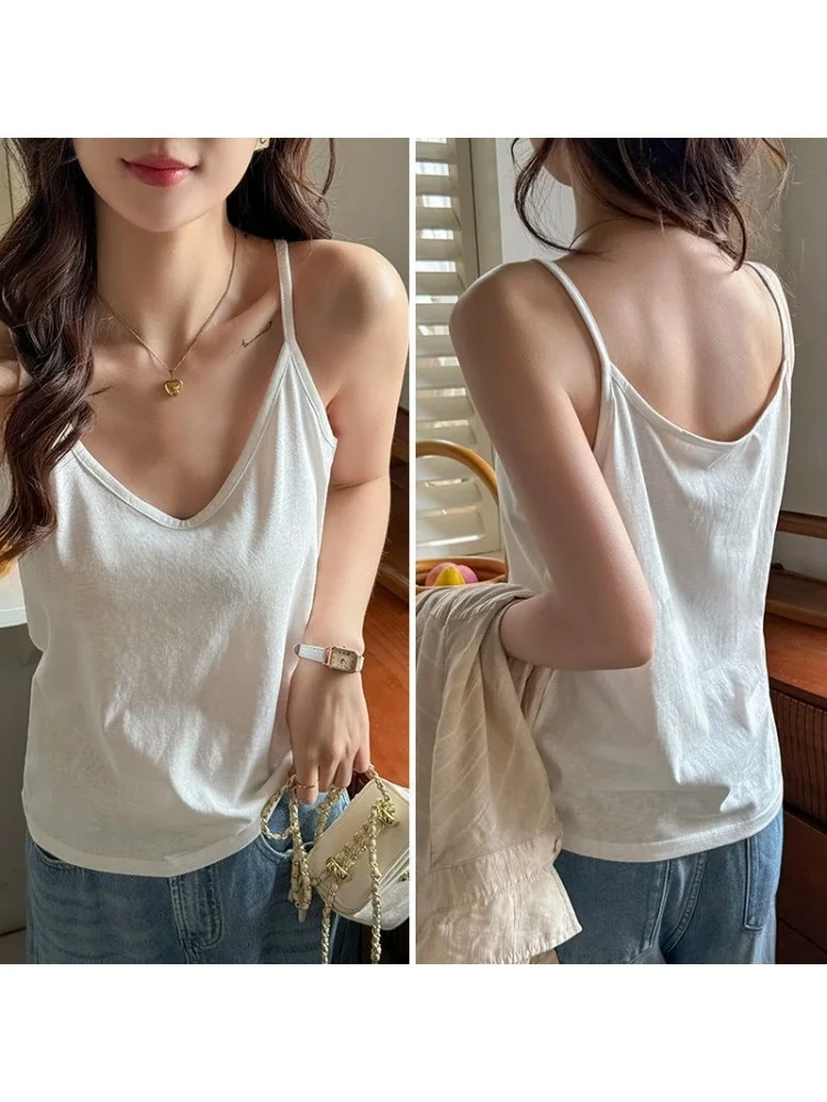 Loose Strapless Snowflake Cotton Ice Silk Vest Women's Spring Summer New Style plus Size Inner Wear Outer Wear Sleeveless Bas...