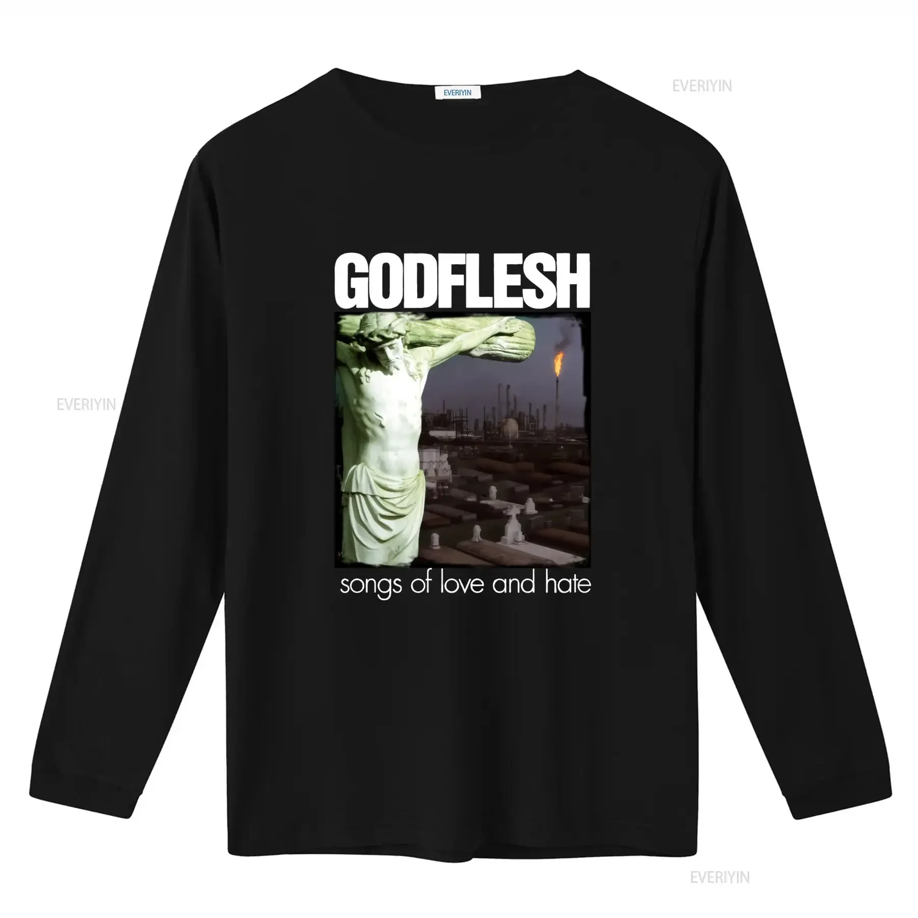 Godflesh Songs Of Love and Hate Print Cotton Black T Shirt Available in Full Sizes S 4XL vintage Washed graphic Stylish