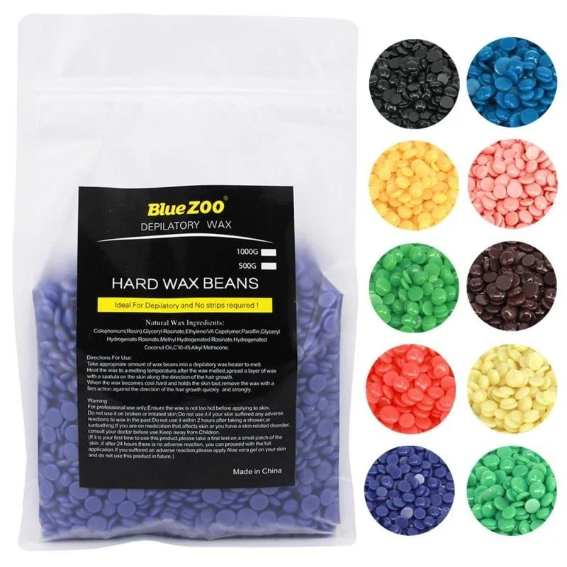 Blue Zoo Hair Removal Wax Bean Granule Hot Film Stiff Wax Bean Body Bikini Face Hair Removal Without Hair Removal Wax 500g