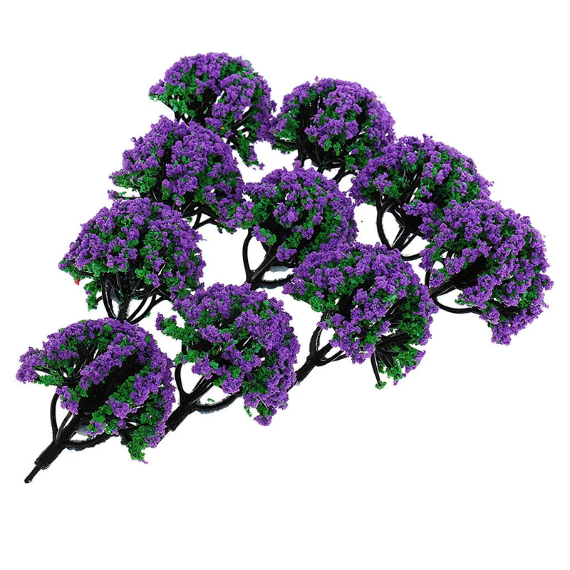 10Pcs 1/150 Scale Artificial Model Trees for Train Diorama Scenery Layout Handmade Decoration for Model Landscape