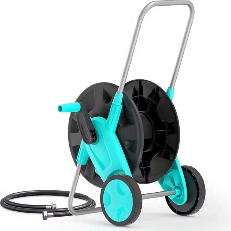 Portable Garden Hose Reel Cart with 2 Wheel Mobile Hose Rack for Outdoor Storage
