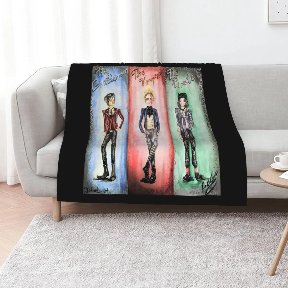 The Pirate, The Vampire and The Gentleman Throw Blanket Luxury Thicken Sofa Luxury Throw Thins Tourist Beach Blankets