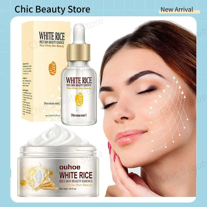 White Rice Face Serum Hyaluronic Acid Liquid Moisturizing Essence Pores Shrinking Serum Moisturizing Face Cream Repair Skin Care