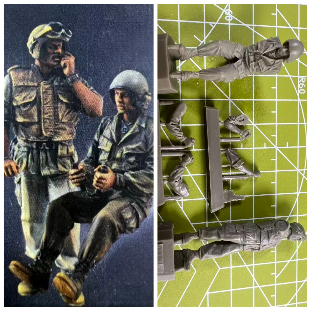 

Top Secret 1/35 Cast Resin Model, US Pilot Driving Status Model, 2-person Scene Model, Toy Unpainted