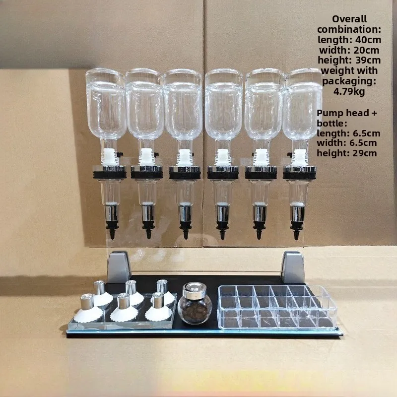 Mini Perfume Bar Dispensing Kit, 6Pcs 200ml Bottle With Graduated Pump, Perfume Filling Equipment