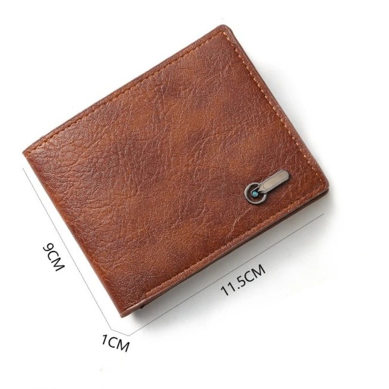 Men Short Bifold Faux Leather Masculina Billetera Credit ID Card Holder Wallet Billfold Purse Clutch Solid Hombre Business Slim