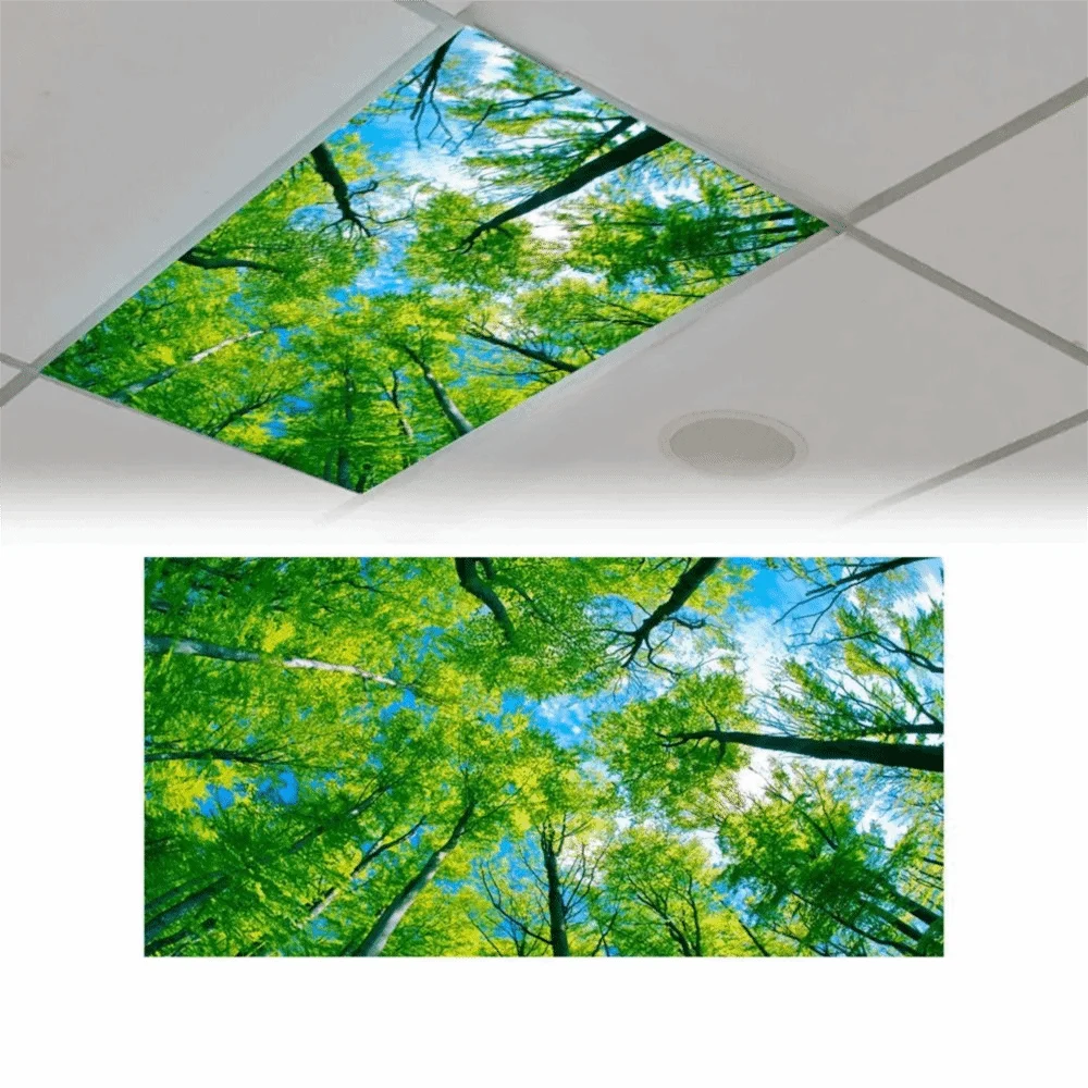 120*60cm Lampshade Anti-glare with 10 Magnetic Buckles Magnetic Light Filters Cloud Forest Fabric Lampshade Hospital