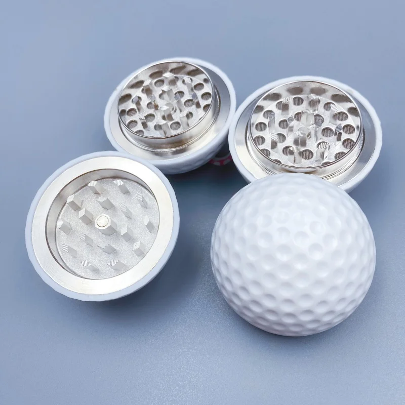 2inch/50mm Golf Herb Grinder Metal 3-layer Manual Spice Mill Pepper Mortar Pestle Raw Grass Tobacco Grinder Smoke Cigarette Tool