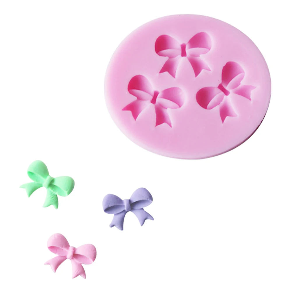 New DIY 3D Cake Decorating Bowknot Shaped Fondant Sugar Cake Silicone Mold Art Tools view 3