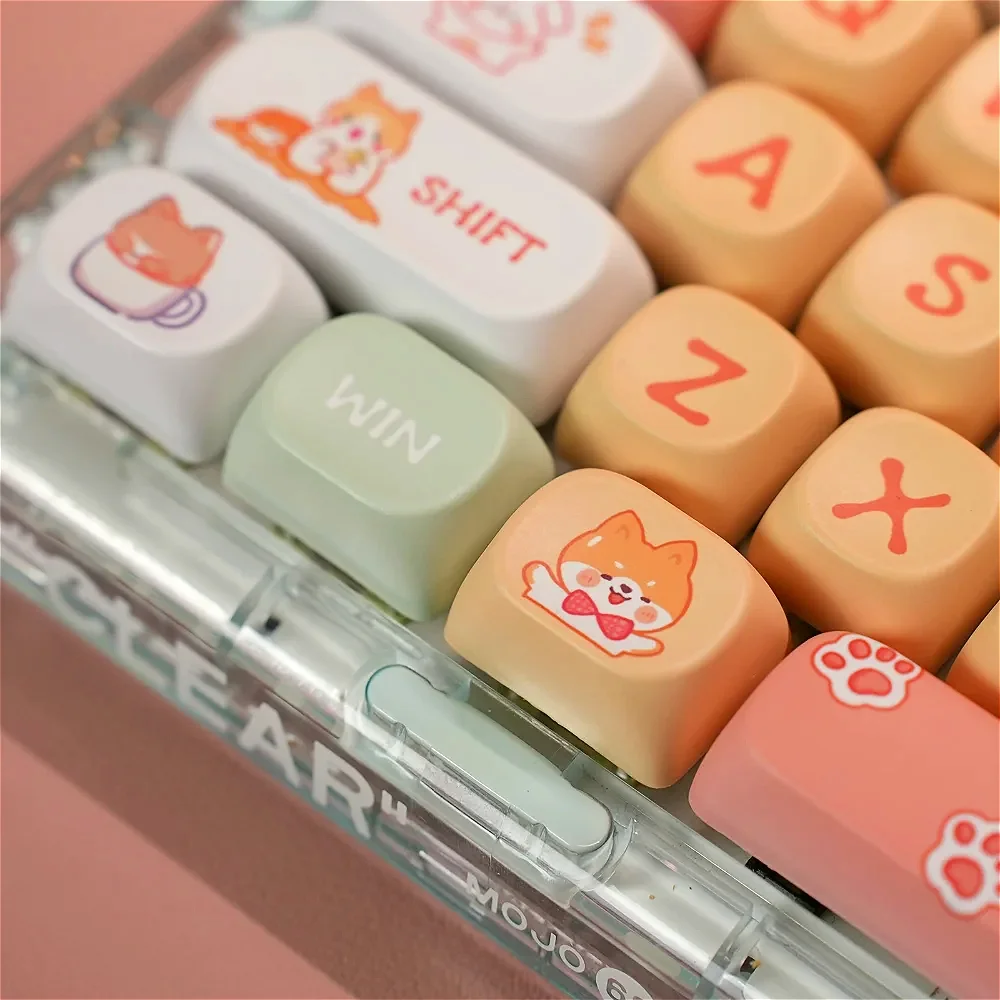 MOA Keycaps PBT Happy Puppy 126 Keys Suitable for Most 61/87/96/98/104/108 Layout Keyboards