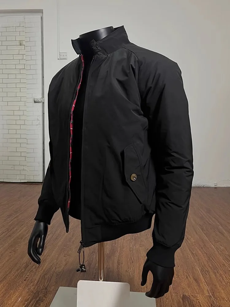 

American Harleston G9 Men's ort Baseball Jaet Autumn Winter Stand Collar Cleanfit Motorcycle Coat Warm Thiened Polyester