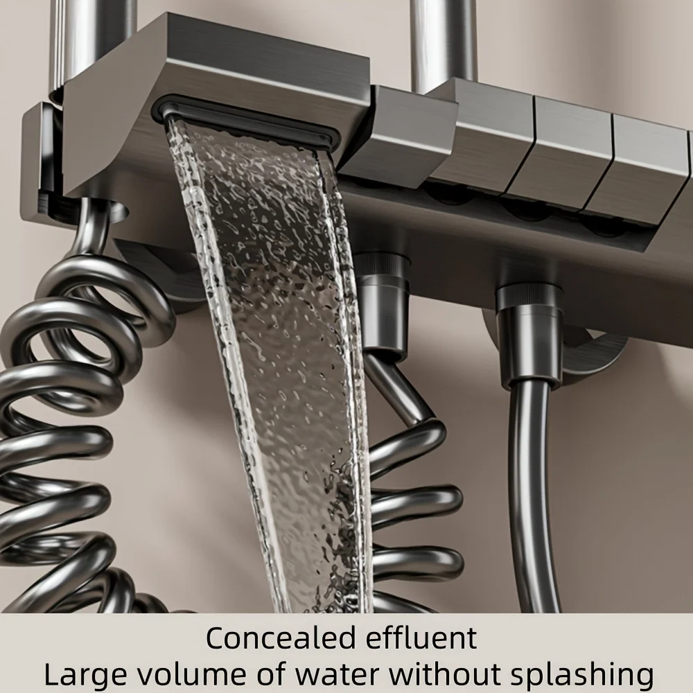 

Four key numeric shower head with ambient light, full spray system, bathroom decoration gift, perfect choice for bathroom