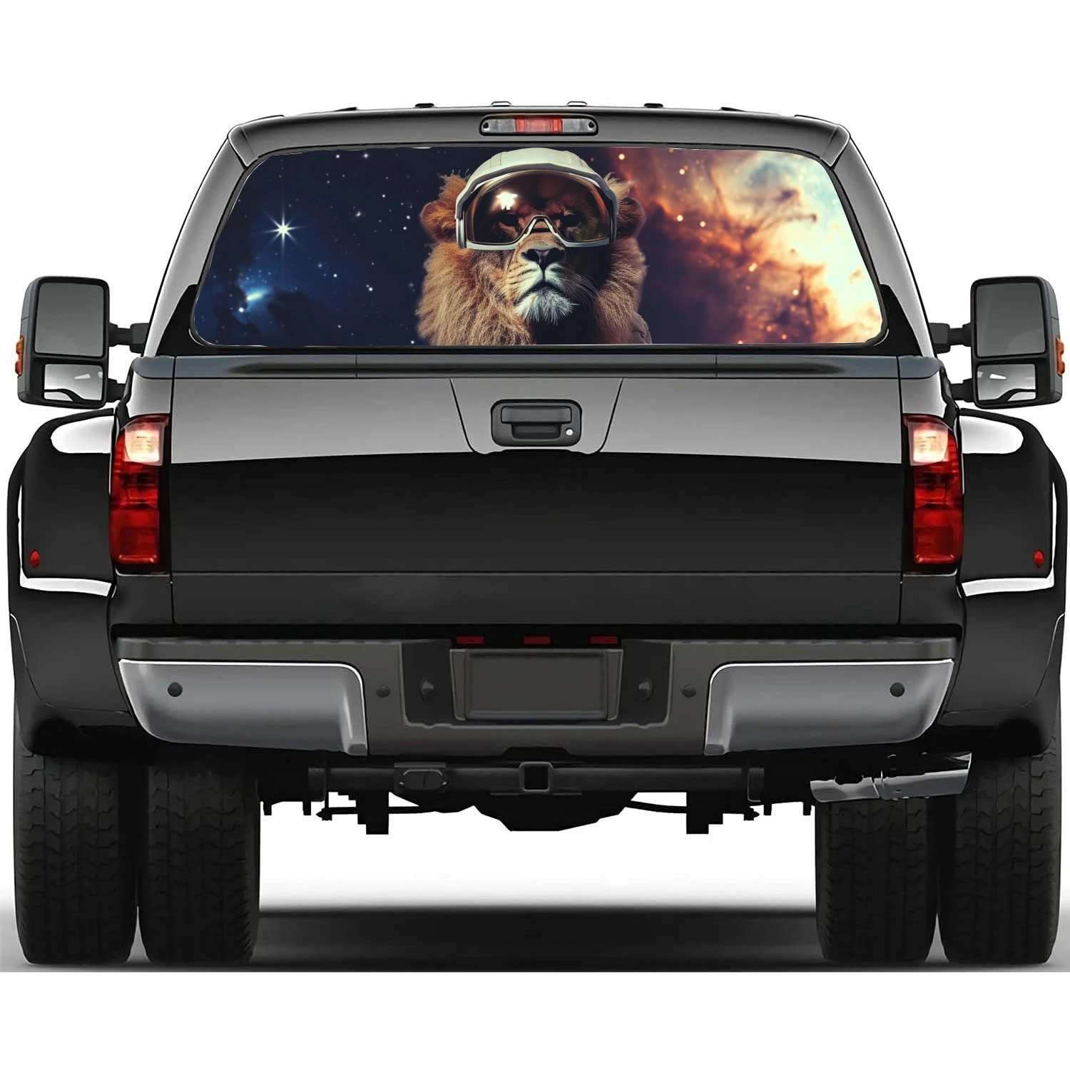 

Space Lion Astronaut Car Rear Window Decal Fit Pickup,Truck,Car Universal See Through Perforated Back Windows Vinyl Sticker