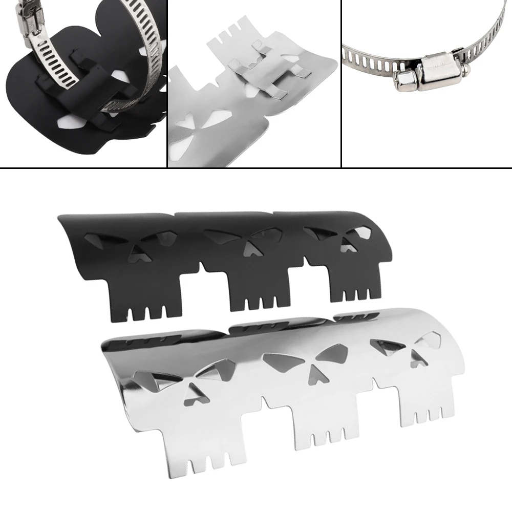 Protector Guard Skull Exhaust Pipe Shield Heat Cover Muffler Motorcycle Accessories Universal For Harley Honda Yamaha Custom