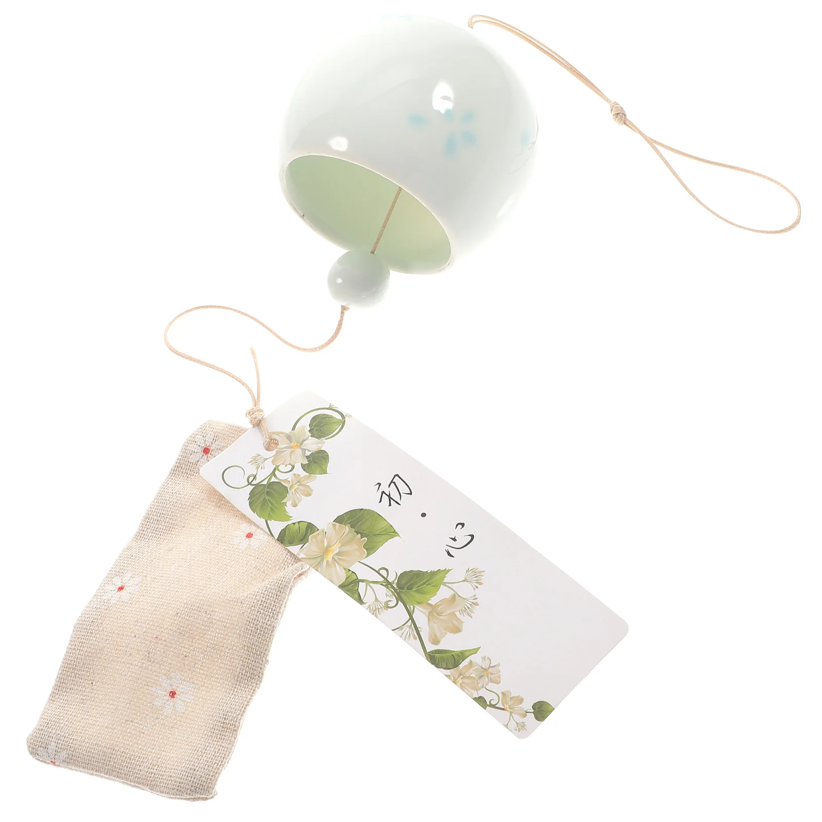 

1Pcs Ceramic Cherry Blossom Wind Chime Japanese Style Elegant Home Decor Gift Japanese Style Wind Chime Car Pendant