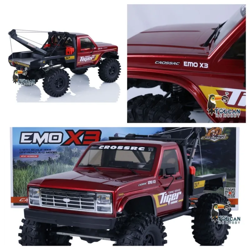 Super Deal 1/8 CROSSRC EMO X3 Rescue Towing Car 4x4 Differential Lock Brushed Motor ESC RC Crawler for Emergency Simulation