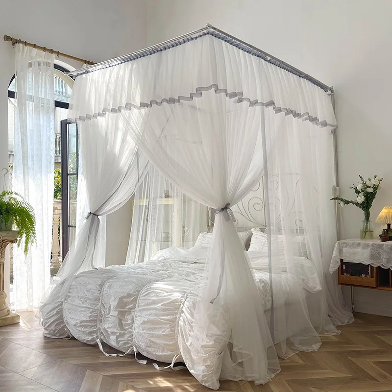 Bed Room Decoration Canopy Bed Curtains  Room Decor Mosquito Net Stretchable Mosquito Net Floor-mounted Bed Curtain 모기장 특대형