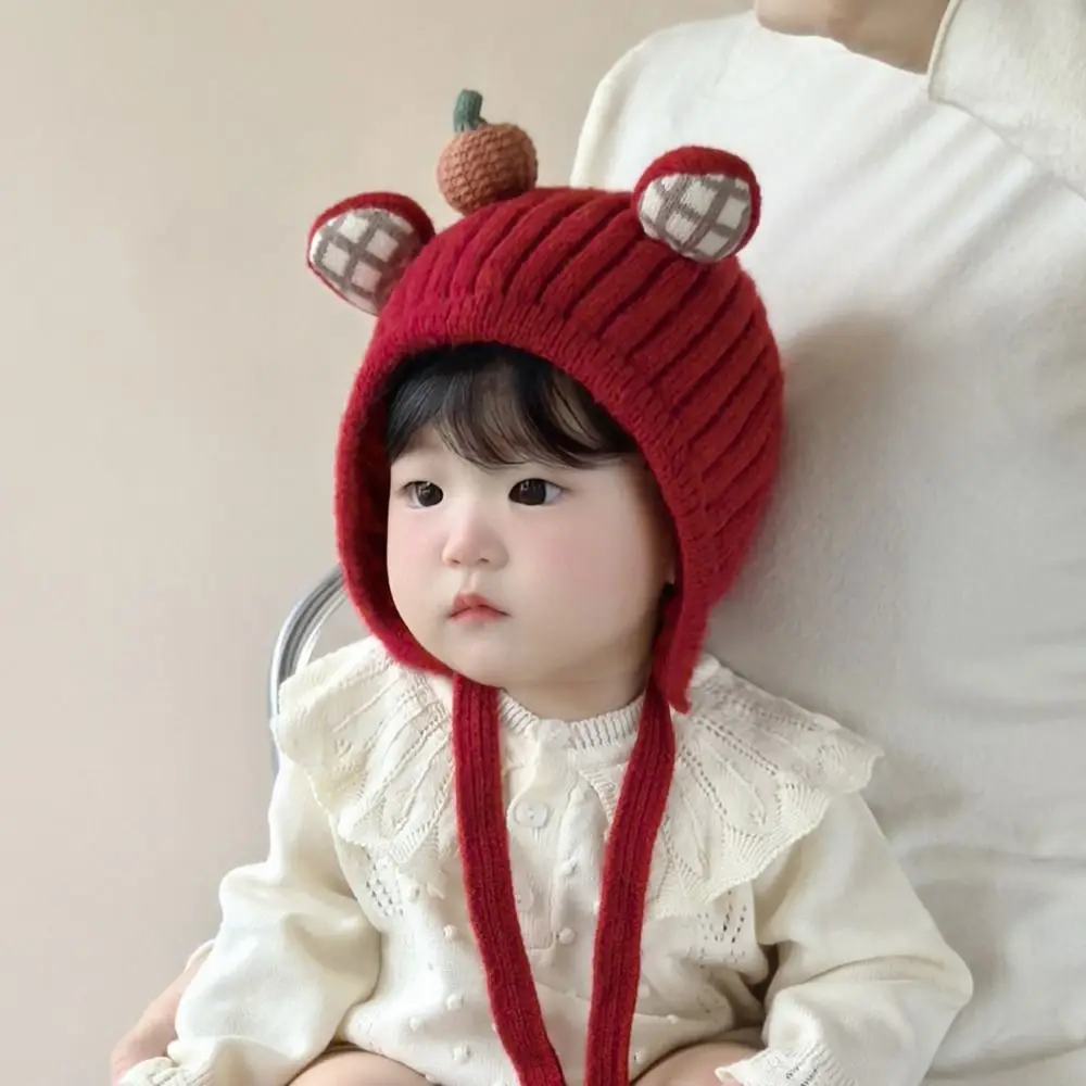

Cute Winter Baby Crochet Hat Breathable 5-24 Months Toddler's Plush Knitted Hat Cold-Resistant Windproof Kids Ear Protection Hat