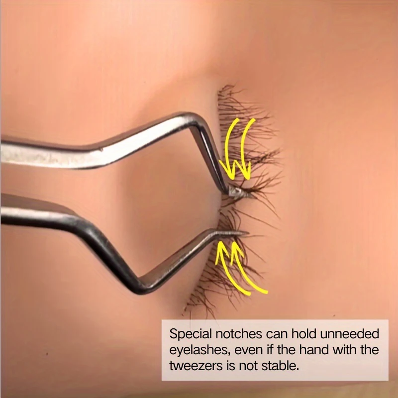 1個入り 3Dまつげ DIYまつげエクステ用オープニングプライヤー 精密分離型まつげエクステ用ピンセット 口開けピンセットツール