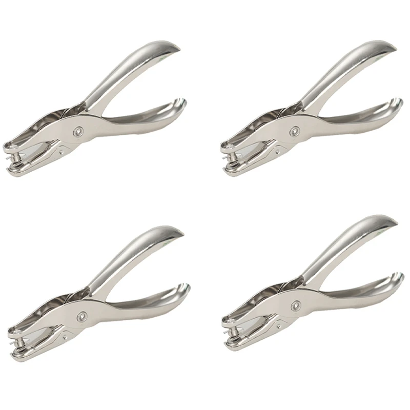 4Pcs Punching Pliers Silver Punching Pliers Single-Hole Boxed Hole Punch With A Diameter Of 6Mm