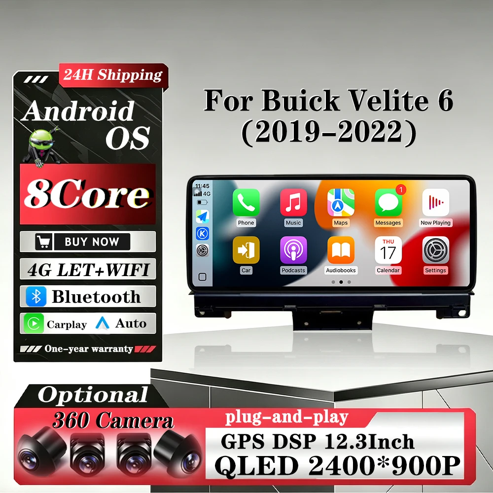 Wireless Carplay For Buick Velite 6 2019-2022 Android 16 Auto Car Radio Multimedia Video Player Navigation GPS Bluetooth DSP