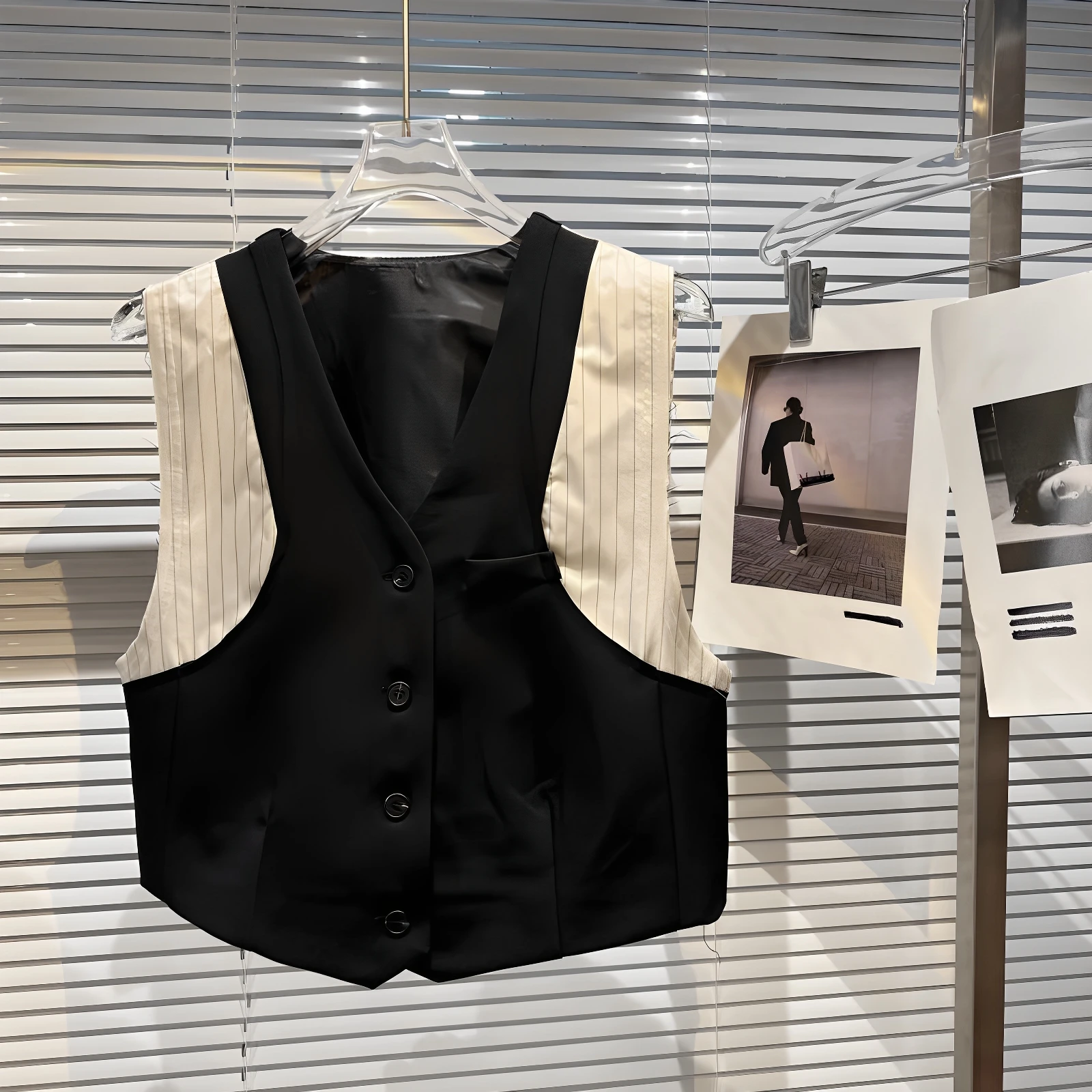 

Невобычные вертикальные полоски, цветная блузка, женский жилет, осеннее новое поступление, верхняя одежда Little Fraance Sle, топ-джакет