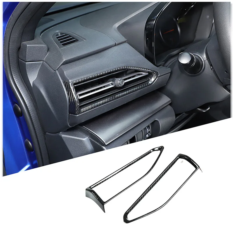 Real Carbon Fiber Car Dashboard Center Console Air Conditioning Vent Outlet Frame Cover Trim Sticker For Subaru WRX 2022-2025