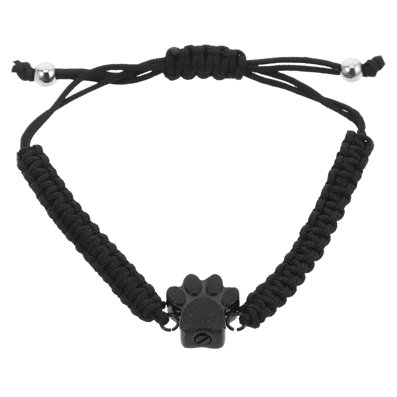 

Pet Cremation Stainless Steel Adjustable Bracelet Ashes Black Decorative Dog Cat Keepsake Jewelry-Men Size Fits All Pet for men