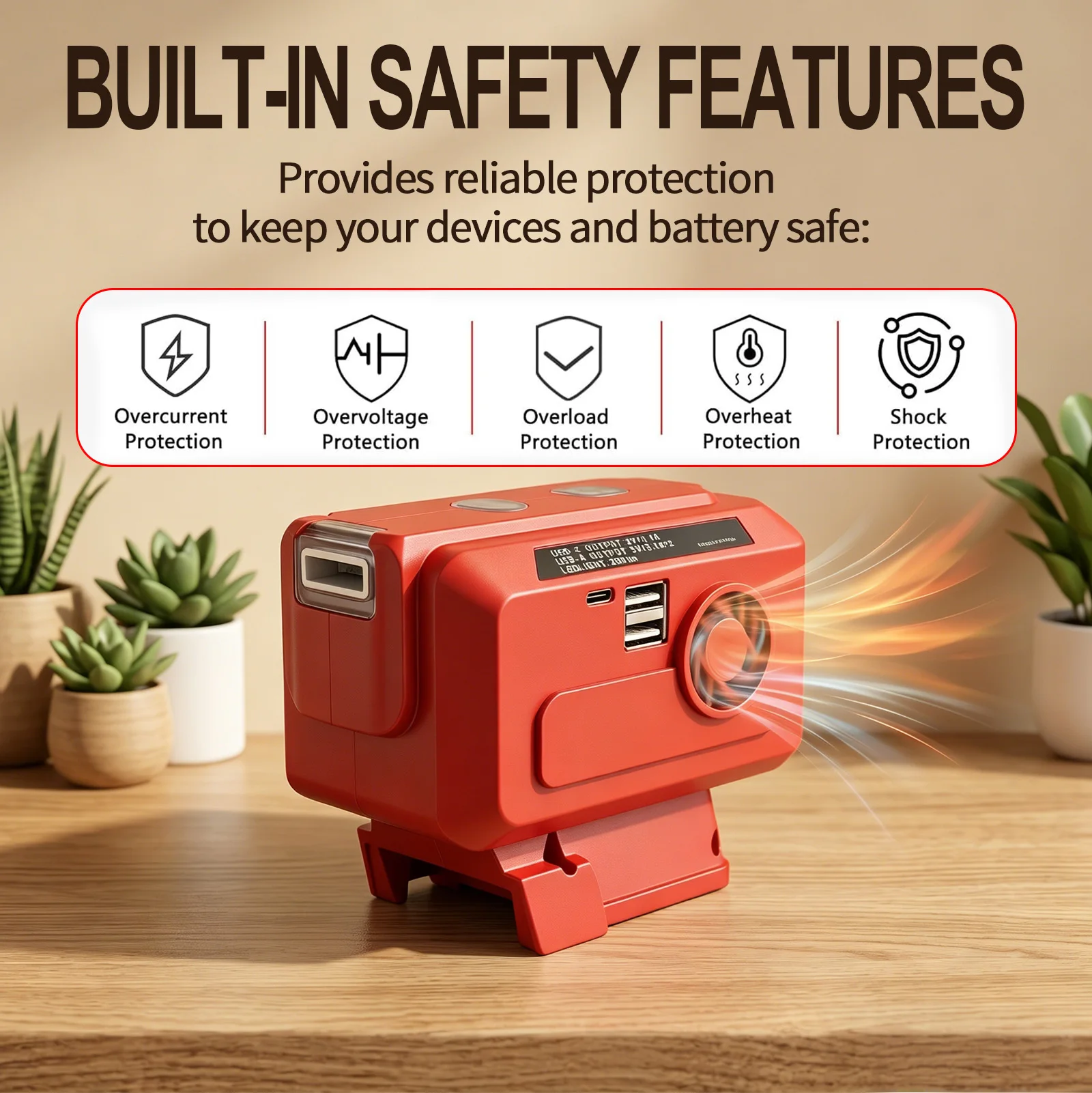 200W Portable Inverter for Milwaukee M18 Battery