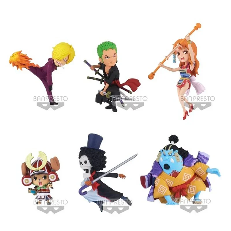 Bandai ต้นฉบับอะนิเมะ One Piece WCF Roronoa Zoro Nami Action Figure ของเล่นสําหรับของขวัญเด็กสะสมเครื่องประดับ