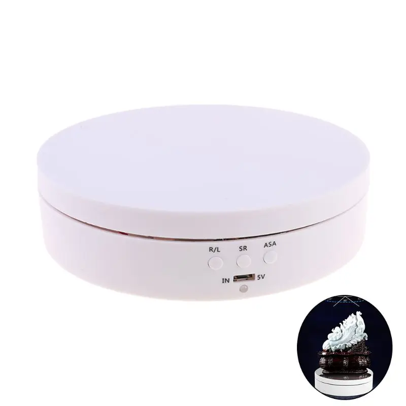 360 Degree Turntable Display Stand Electric Rotating Display Stand for Photography Prop Jewelry USB Charging