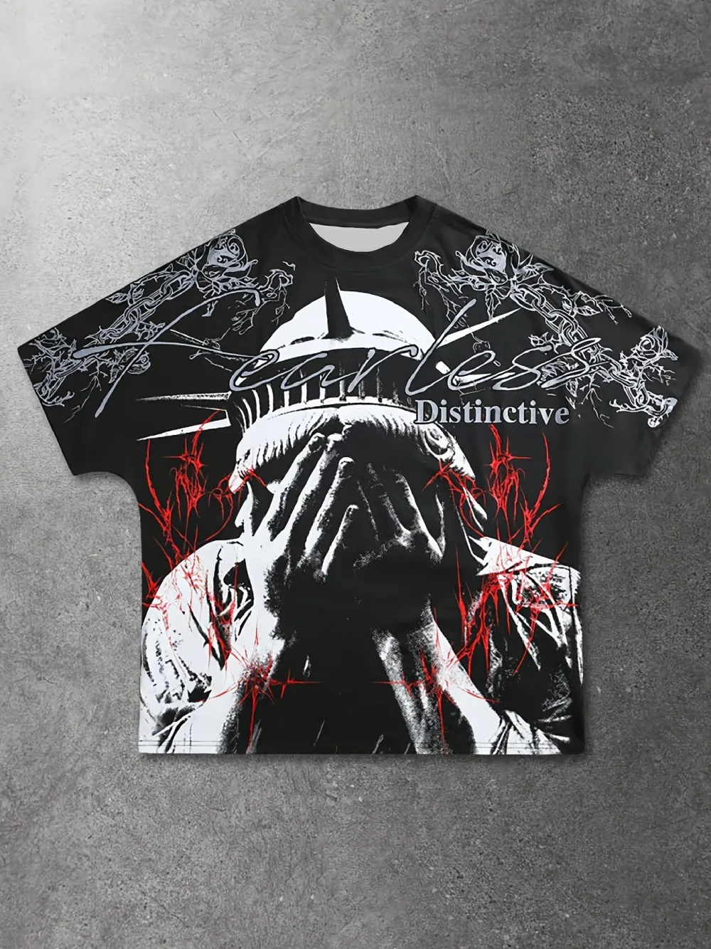 2026 Summer Men's T-shirt with 3D Print Breathable Lightweight Casual Roller Skating Hip-Hop Style Men's T-shirt