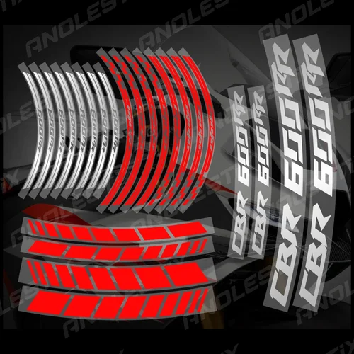 Imagen 2 del producto AnoleStix-pegatina reflectante para rueda de motocicleta, pegatina para cubo, cinta de raya para llanta para Honda CBR 600RR 2024 2023 2022 2021 2020 2019 2018