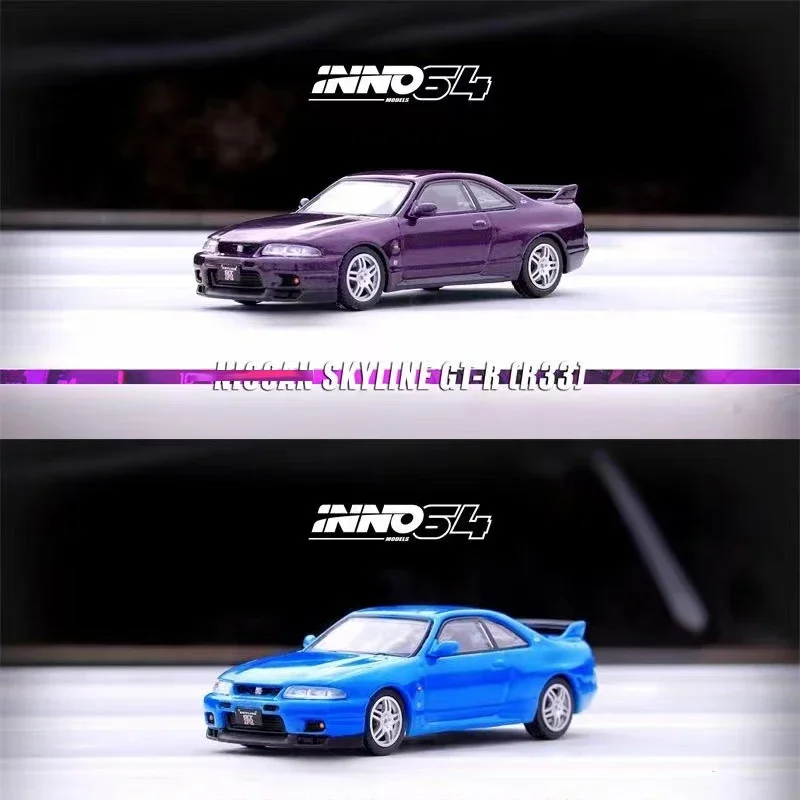 

INNO 1:64 Model Car Skyline GTR (R33) Alloy Die-cast Vehicle- Midnight Purple & Championship Blue Collection