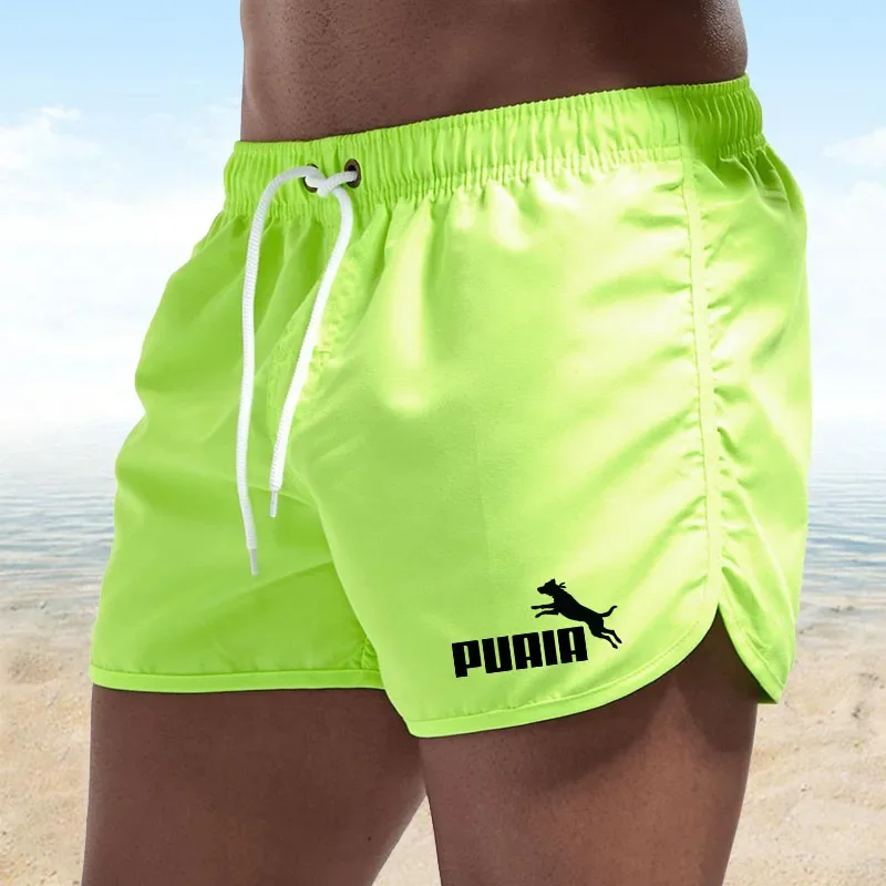 PUAIA Men\'s Shorts Summer Swimwear Men Swimsuit Swimming Trunks Boxer Short Sexy Beach Shorts Surf Board Men\'s Clothing Pants