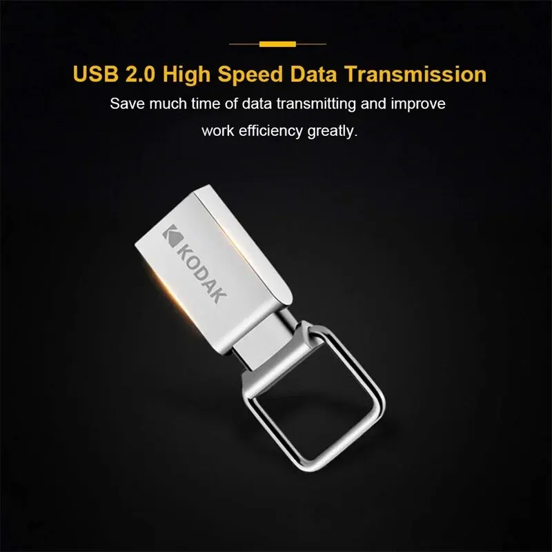 KODAK USB Flash Drive 32GB 64GB 128GB Metal Pen Drive Creative Personality Car Music High Speed USB PenDrive Gift