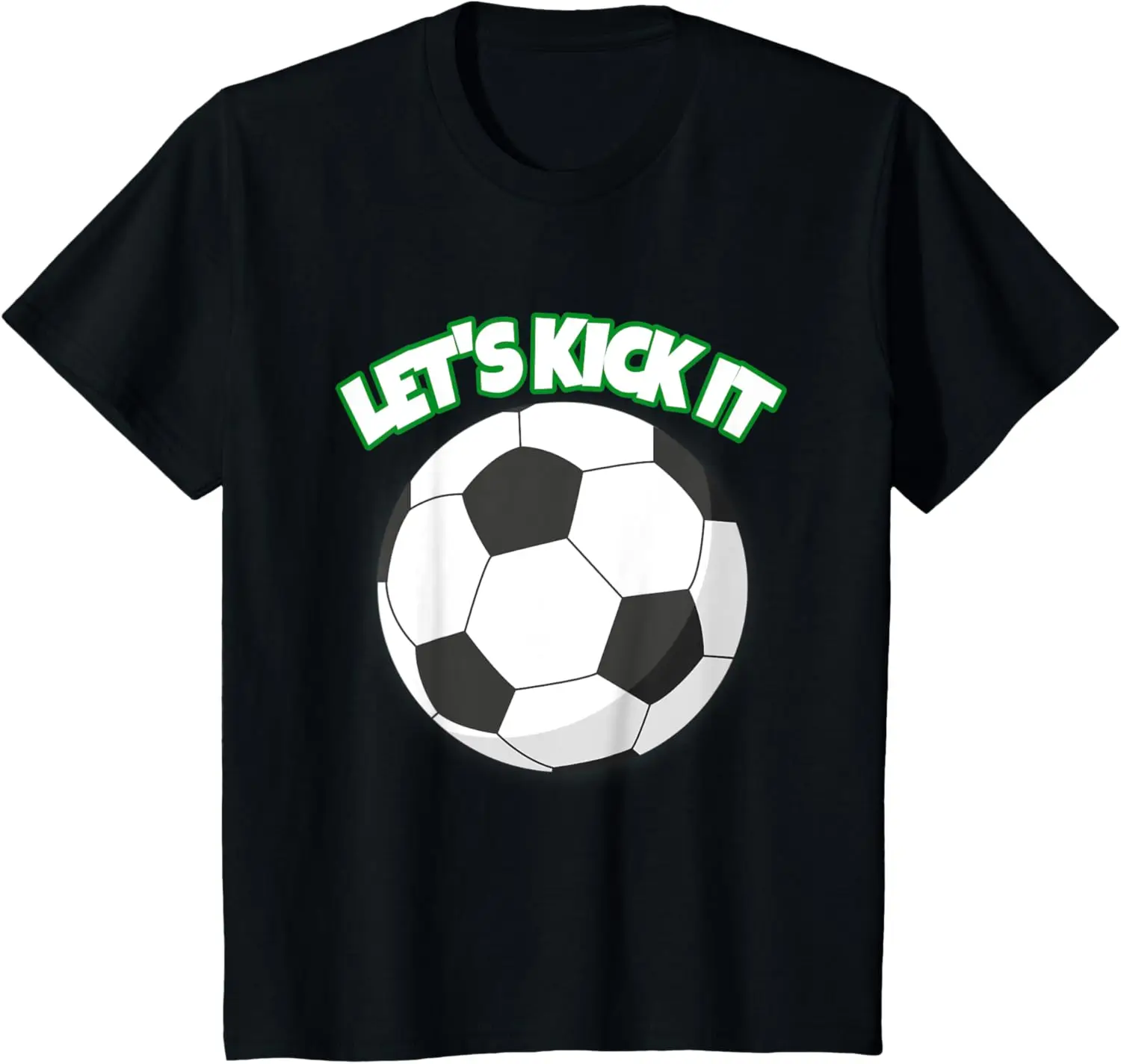 

Kids Boy's Summer Sports Themed Soccer Fan Let's Kick It T-Shirt Motorcycle