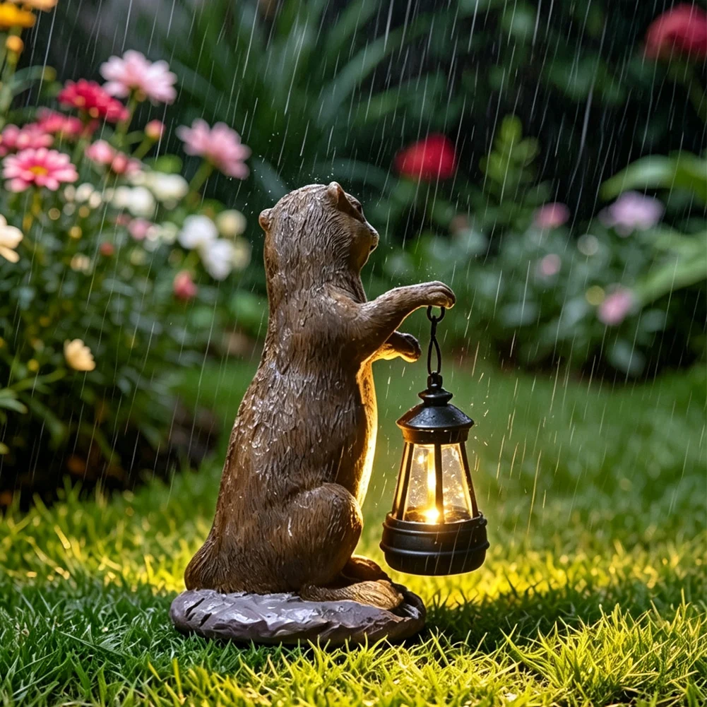 Led Solar Decoration Otter Lantern Solar Otter Lantern Solar Powered Lighting Smart Light Sensor 6-12 Hours Runtime