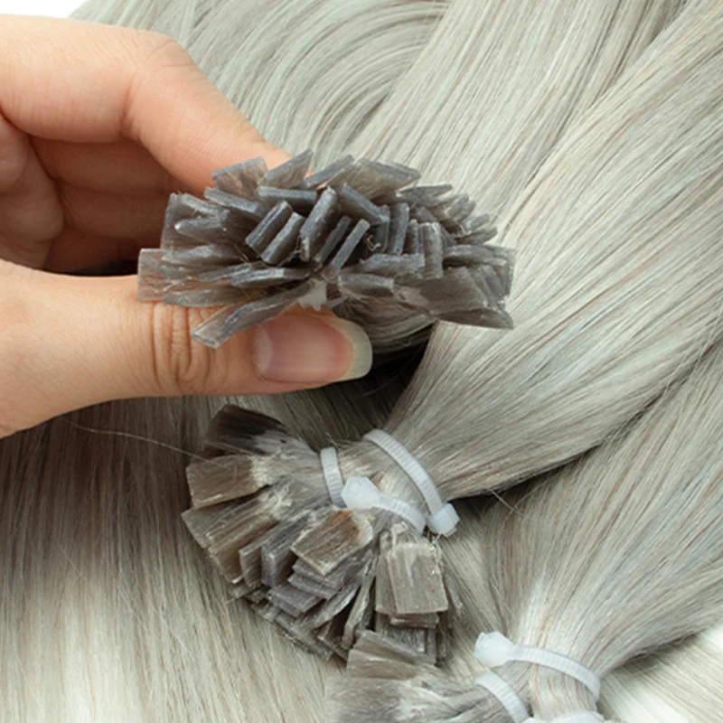 Extensões de cabelo de ponta, queratina, cabelo humano, fusão quente, máquina de cola de queratina, remy 12-24 polegadas, ponta k/u/ponta plana/ponta i