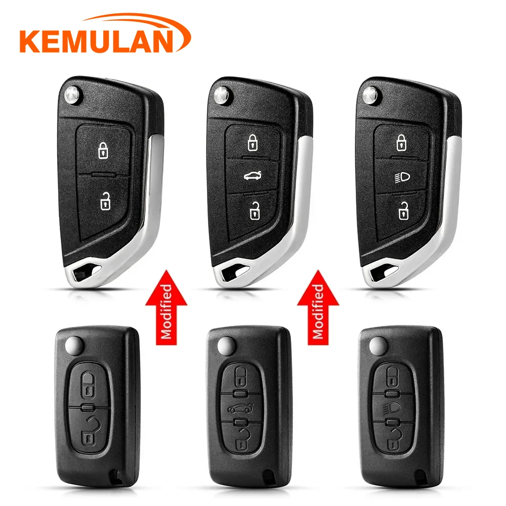 

KEMULAN VA2/HU83 Ce0523 CE0536 Modified Car Key For Peugeot 306 407 807 Partner For Citroen Coupe VTR C2 C4 C5 C6 Berlingo Xsara