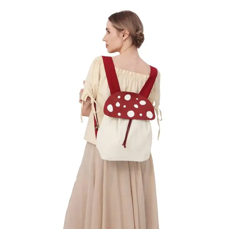 

Легкий холщовый рюкзак WENAM с грибами в стиле Ренессанс, легкая холщовая сумка на шнурке, аксессуары Ren Faire Larp В НАЛИЧИИ