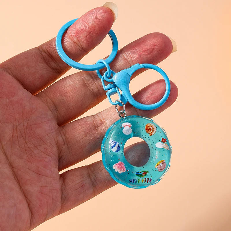 Aihua New Cute Keychain Funny 3D Swimming Rings Keychain For Women Kids Handbag Pendant DIY Summer Beach Vacation Jewelry Gifts