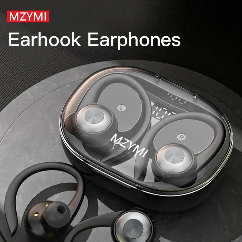 MZYMI Wireless Earphones Bluetooth Headphones EarHook TWS 9D Stereo Sound In-Ear Earbuds With MicrophoneSports Headset