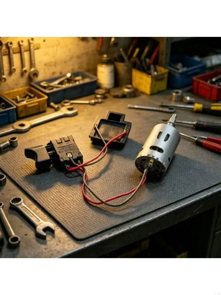 

Speed Control Switches Assembly 21V Motor Set with Cabled Electric Motor and Battery Contact Plug for Repair Work C7AC